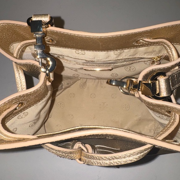 Gold Drawstring Leather Bag - Picture 4 of 4